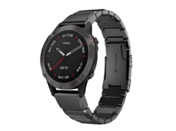Bracelete de Smartwatch para Garmin Fenix 6X 26mm de aço inoxidável com concha de tartaruga (preta)