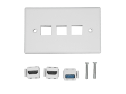 Aetheria placa de Parede 3 Portas com Interface Multimídia Hd e Usb 3.0 para Ethernet