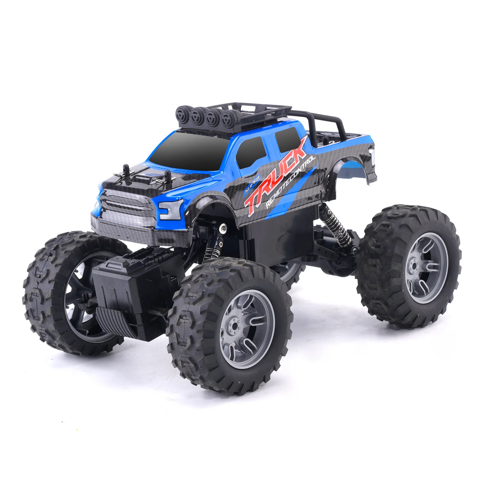 (azul) Veículo 4x4 De Controle Remoto Com Luz Recarregável Para Corrida Infantil - Carro Elétrico De Corrida