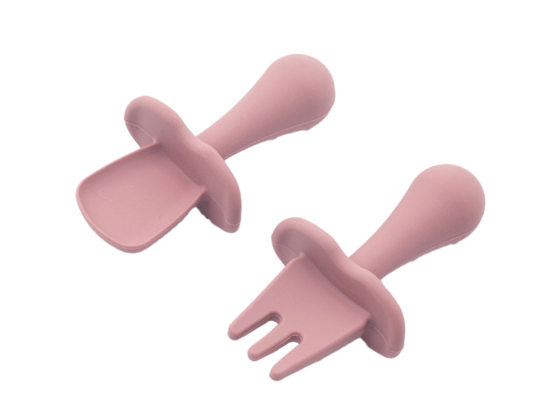 Utensílios para Bebés e Crianças para Auto-Alimentação Conjunto de Colher e Garfo para Desmame Guiado NEVEANCE