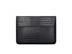 Capa para Portátil HEXINYIGJLY 15.6 com Suporte em Pu para Macbook/dell/hp/lenovo/lg Preto Crocodilo