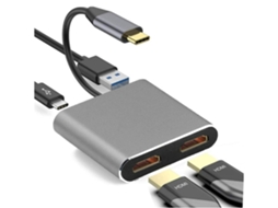 Adaptador Usb c para Hdmi Dual Usb 3.0 Pd Transferência Rápida para Casa STELASPLEN