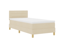 Conjunto 1 Estrado Com Molas Vidaxl Creme Tecido (100 X 200 Cm)