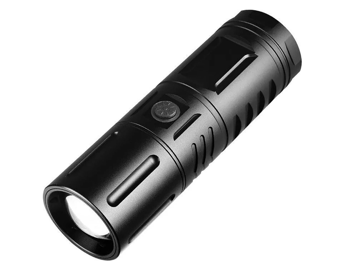 Lanternas Lanterna Portátil Tática Super Brilhante TURMIN Lanterna Led com Zoom com Lúmens Altos e 3 Modos para Acampamento Ao Ar Livre Preto