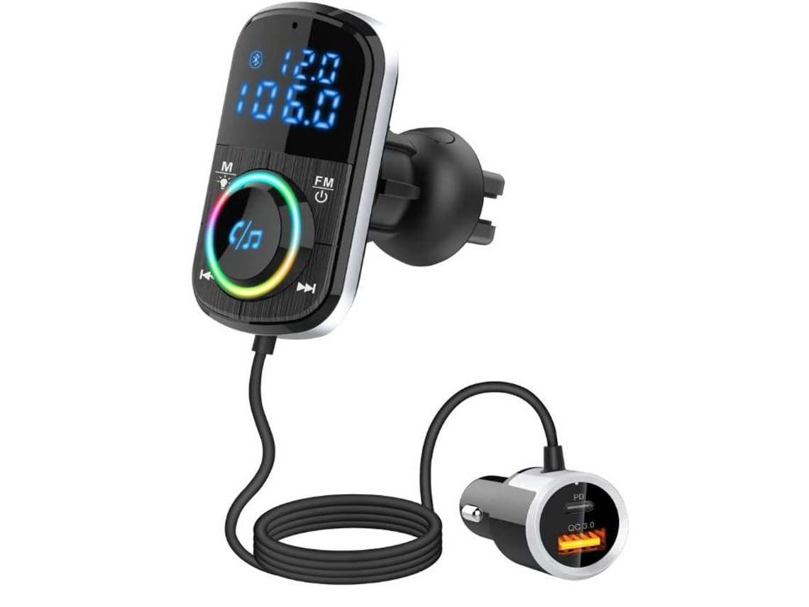 Transmissor Fm Bluetooth Yizhood Bc71 18w Qc3.0 Pd Voltage Display Preto