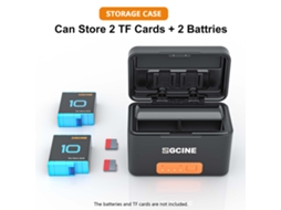 Carregador Portátil De Bateria Zgcine Ps-g10 5200mah Para Gopro Hero 10 9 8 7 6 5 Com Type-c E Carregamento Duplo Rápido
