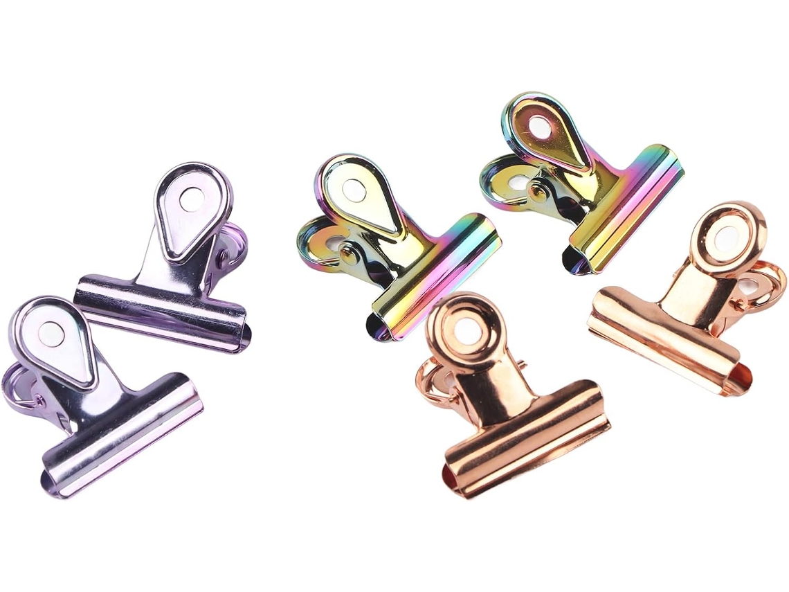 Conjunto De 6 Prendedores Cartão 30mm, Com Mola Resistente, Estáveis E Duráveis, Fabricados Por Meio De Processo