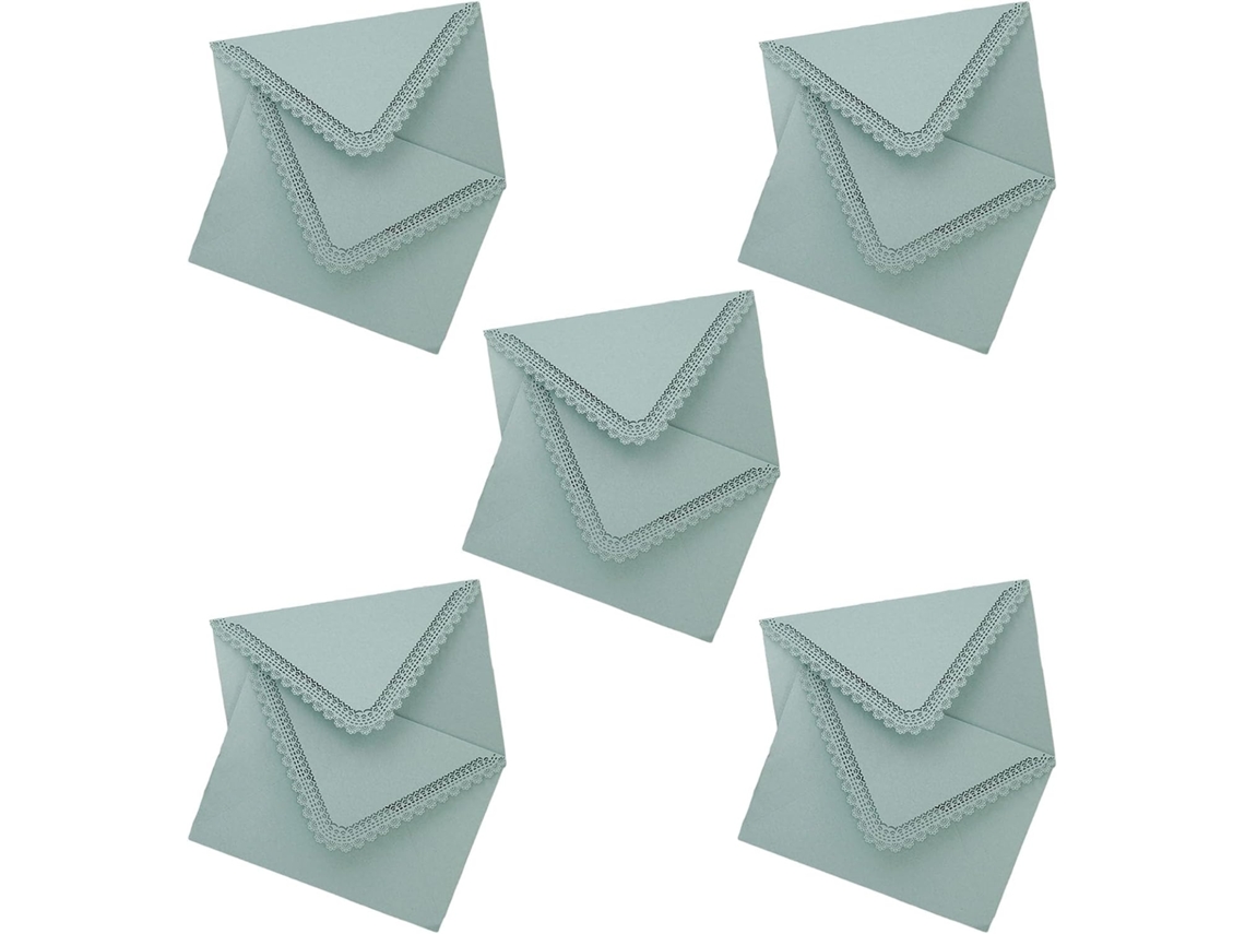 Conjunto de 10 envelopes pequenos de renda para convites de festas e presentes, 16x11,3cm (6,30x4,45 polegadas)