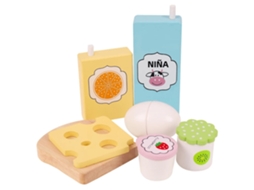 Brinquedo De Cozinha De Madeira Para Brincar De Faz De Conta Com Alimentos, Frutas E Legumes Para Salada. Mdug