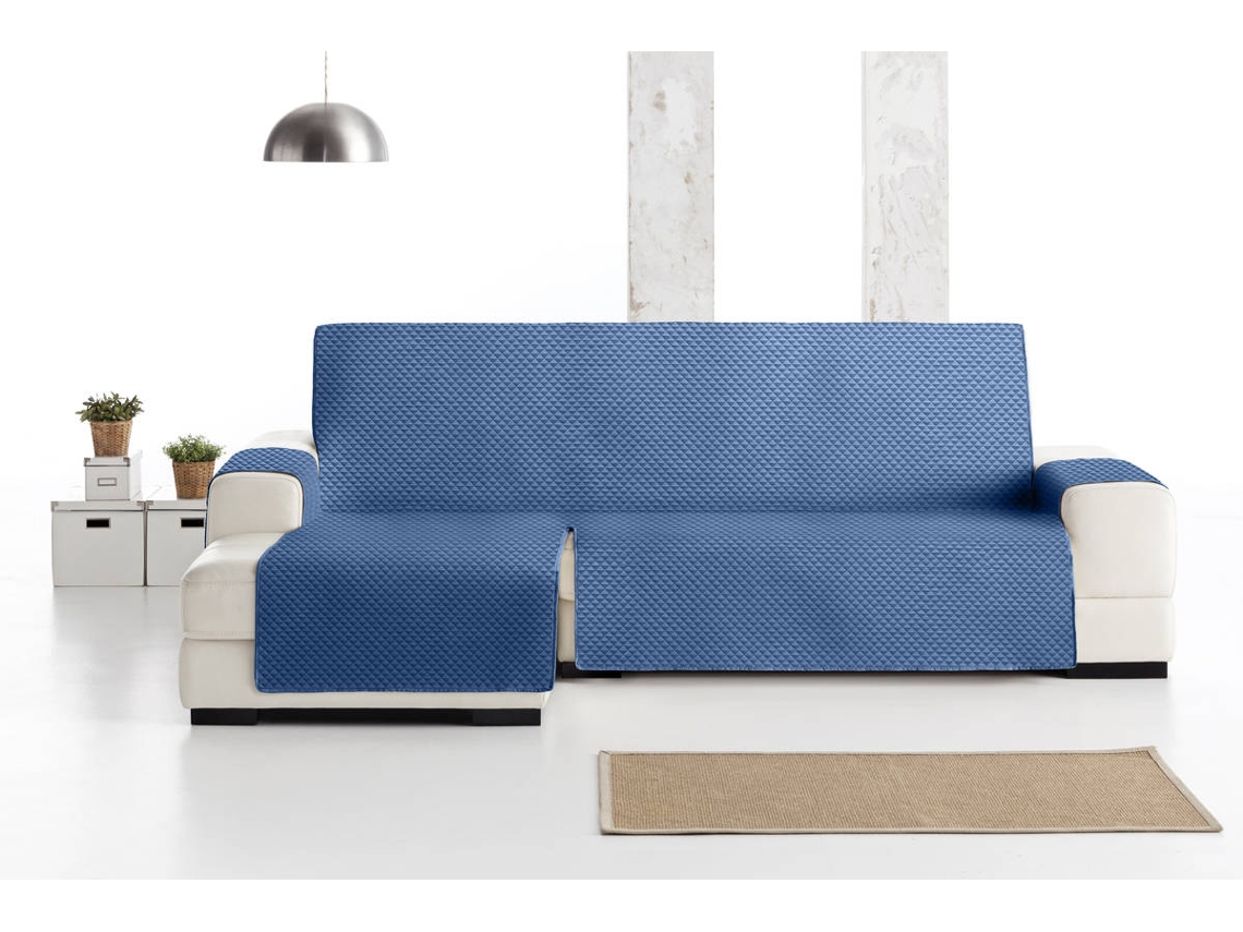 Capa em Tecido Acolchoado e Impermeável para Chaise Longue orientación izquierda Luke (240 cm - Azul)