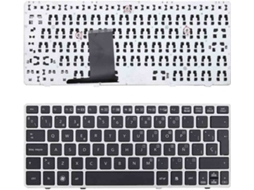 Teclado para Portátil Preto HP Elitebook 2560P com Quadro em Prata