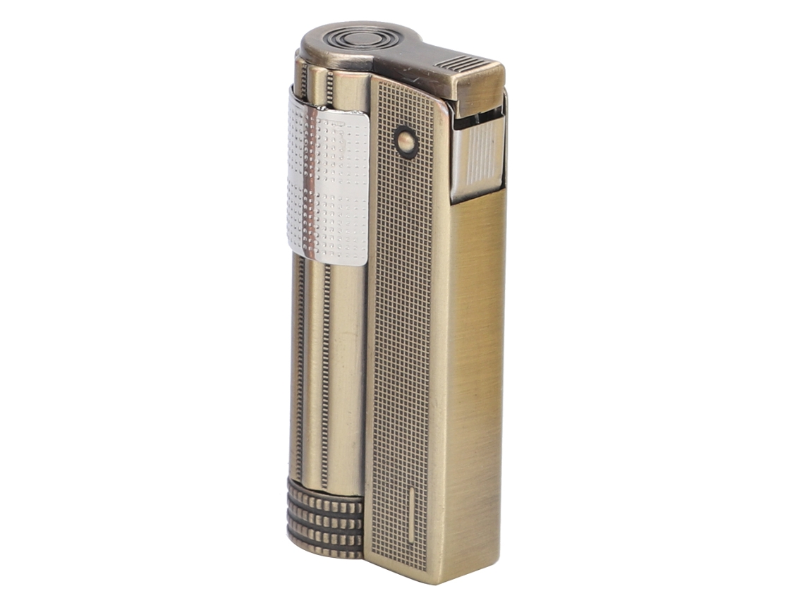Isqueiro Portátil Vintage Bronze Reabastecível Para Homem