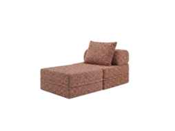 Sofá Modular 1 Lugar + Puff Convertível  Tweed Terracota