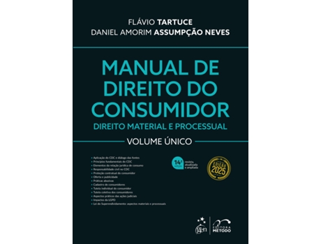 Livro Manual De Direito Do Consumidor - Vol. Único - 14 Edição 2025 De Flávio Tartuce (português Do Brasil)