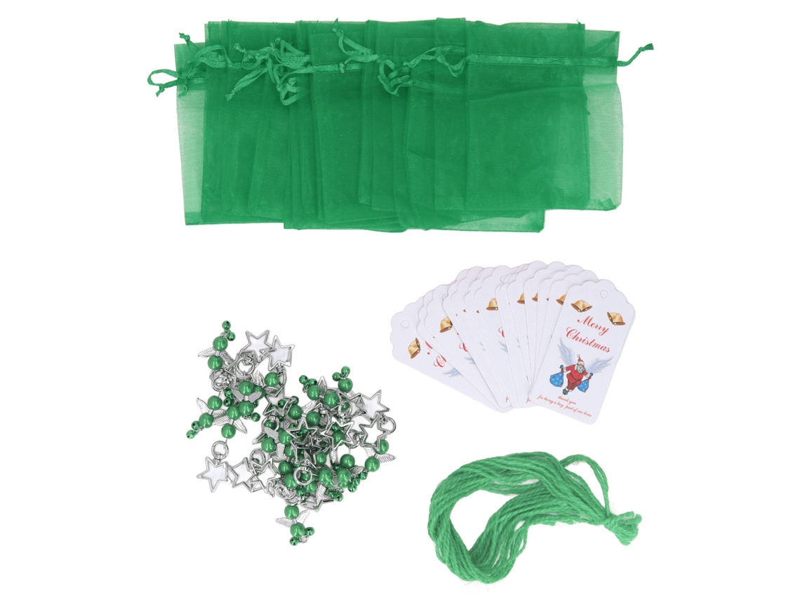 Conjuntos Chaveiro Estrela Natal Decoração Verde 20 Unidades