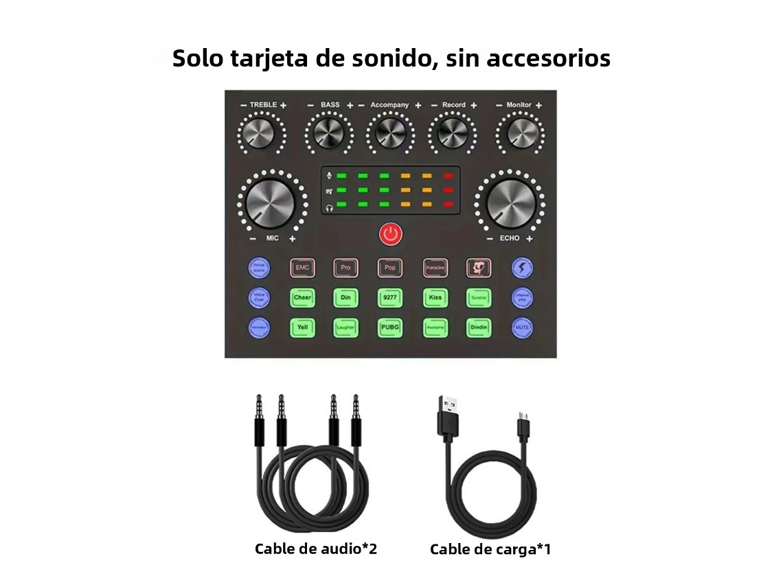 Placa de Som para Transmissões Ao Vivo com Kit de Microfone, Ideal para Podcasts, Gravações e Transmissões Ao Vivo. MDUG (apenas Placa de Som)