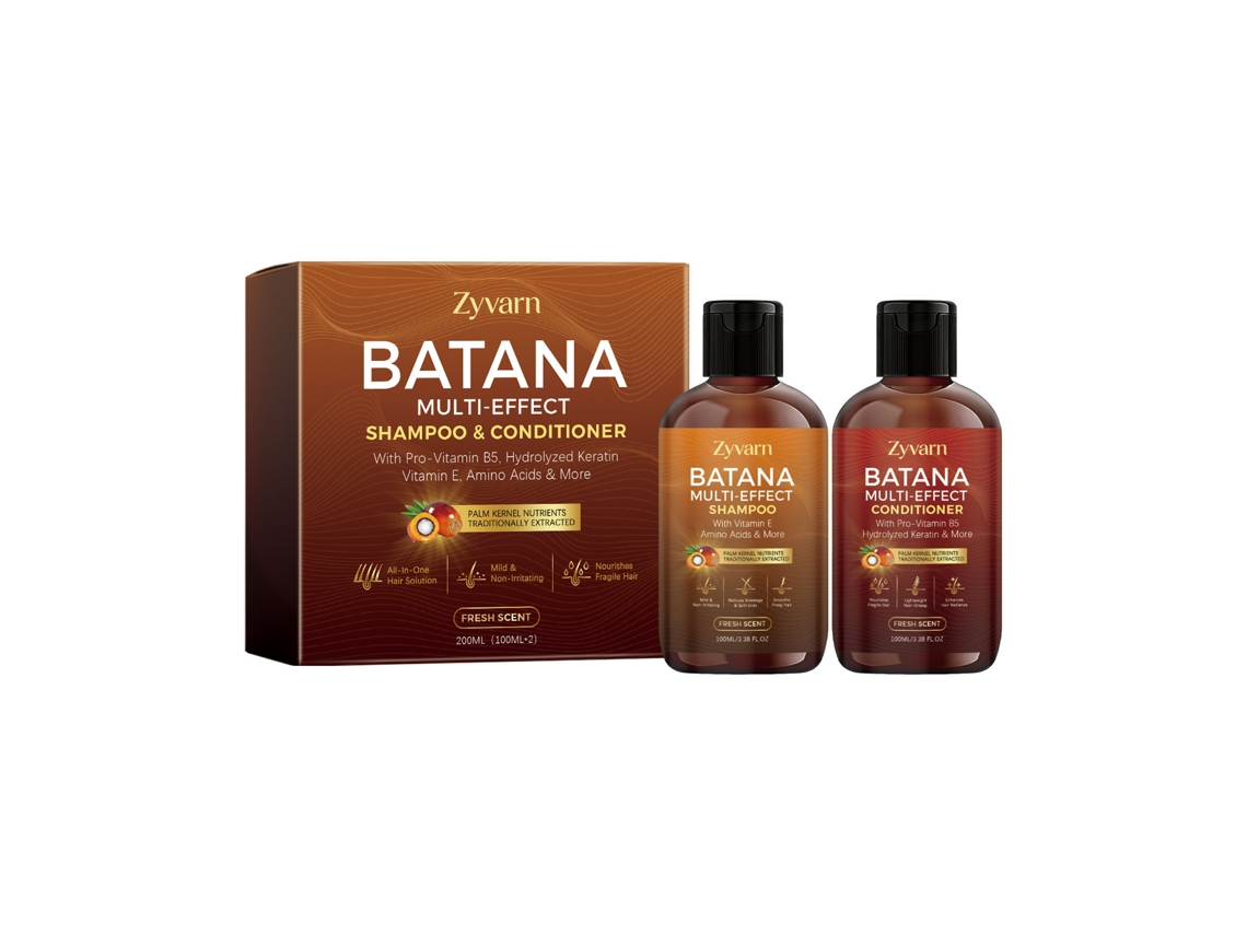 Kit Capilar Zyvarn Batana com LAXISCREED para Cabelos Secos e Sem Brilho
