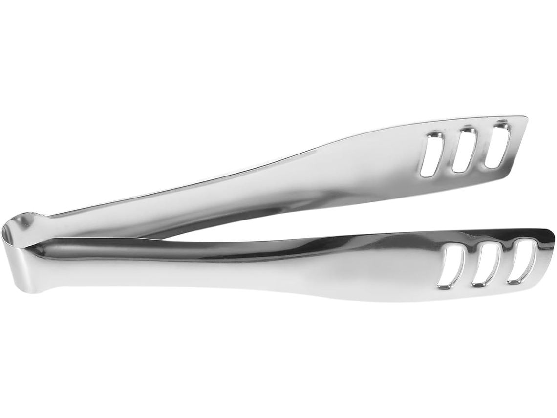 Pinça Para Grelhar Em Aço Inoxidável Prateado, Pinça De Cozinha Durável Para Churrasco, Festas E Refeições Ao Ar Livre