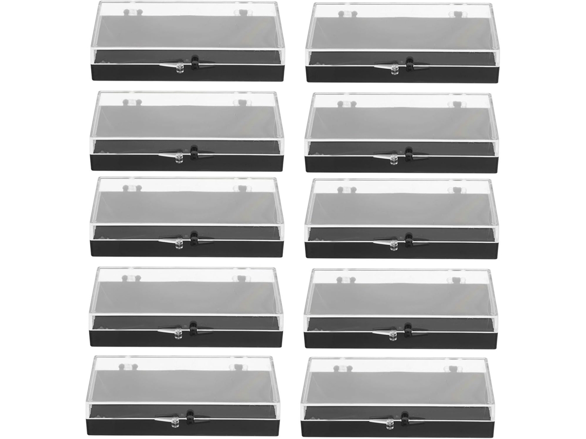 Ultechnovo Conjunto De 10-porta Crachás Retangulares De Plástico Preto Com Design Requintado E Espaço Alfinete