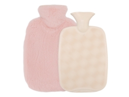 Botella De Água Quente De 2l Com Capa De Pelúcia Removível Segura Para Dormitório, Escritório E Viagem - Rosa