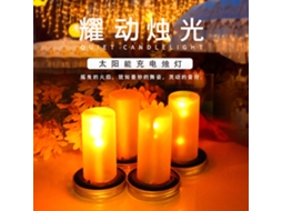2026 4 Tampas de Tarro Solar Led com Luz Simulada de Chama Piscante para Decoração de Jardim, Casamento, Pátio e Lar
