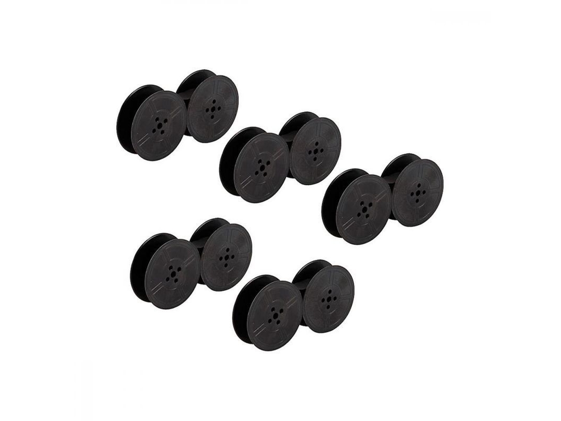 2026 5 Rolos de Fita para Máquina de Escrever Twin Spool Compatível com a Maioria Dos Modelos Ftk Preto