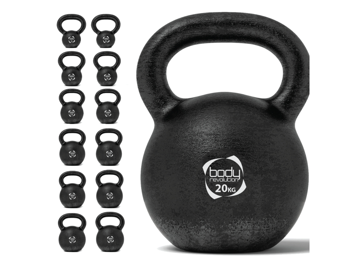 Kettlebell De Ferro Fundido 20 Kg Body Revolution Peso Para Treino De Força Em Casa E Fitness Ferro Sólido Durável Monstershop