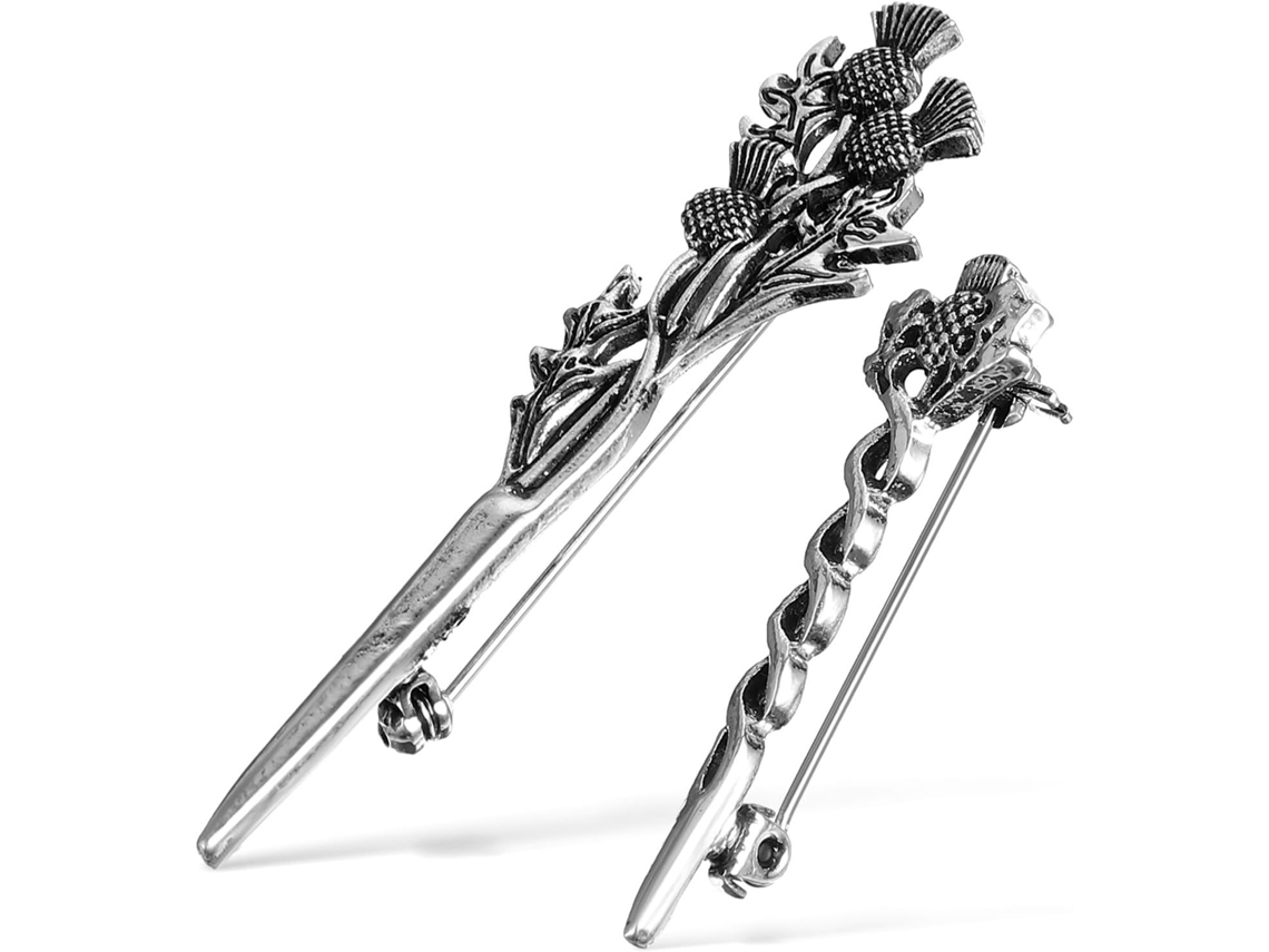 Broches De Cardo Escocês De Duas Peças Para Homens E Mulheres, Alfinetes De Lapela Para Ternos E