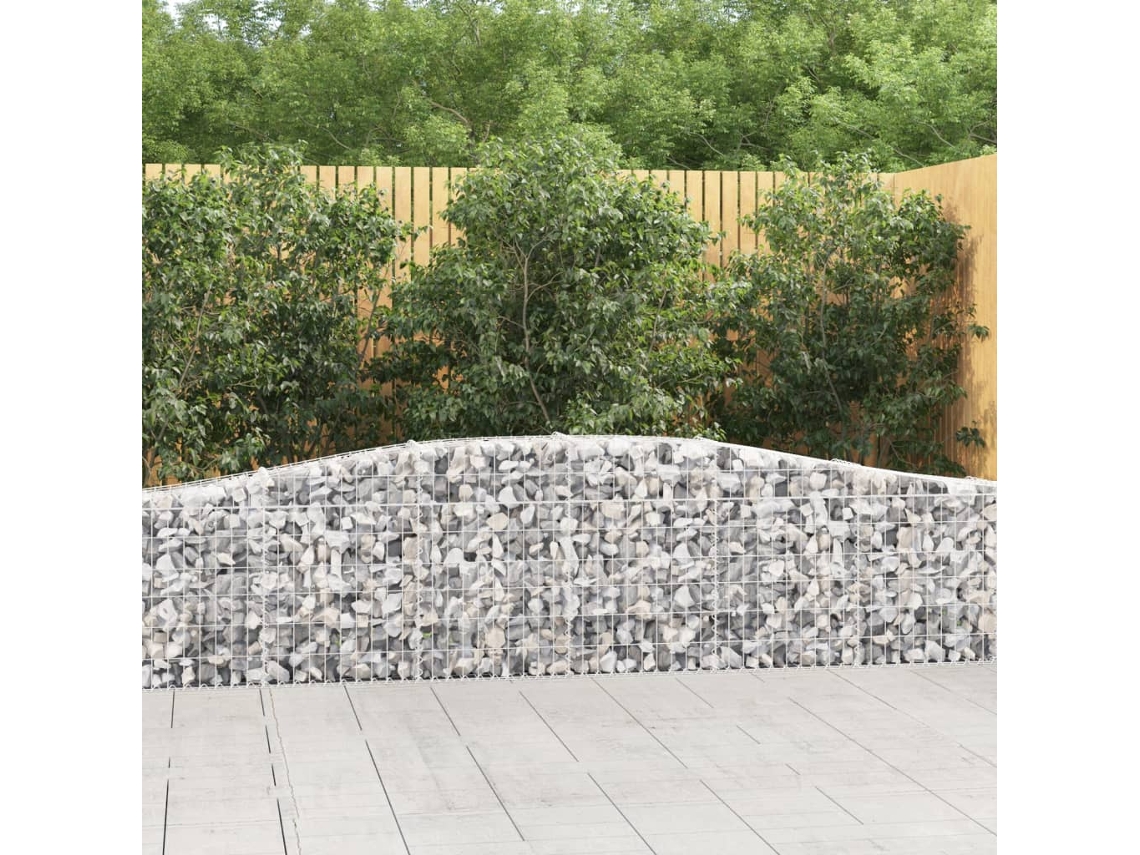 Vidaxl Cestos Gabião Arqueados 4 Pcs 400x30x60/80 Cm Ferro Galvanizado
