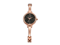 Relógio de Pulso Feminino Casual de Aço Pulseira Bangle com Movimento de Quartzo Preto