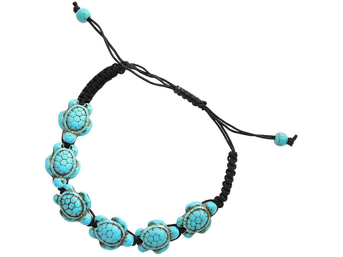 Pulseira Trançada Com Tartaruga Turquesa Para Mulheres, Conjunto Com 2 Peças. Nostalgia88