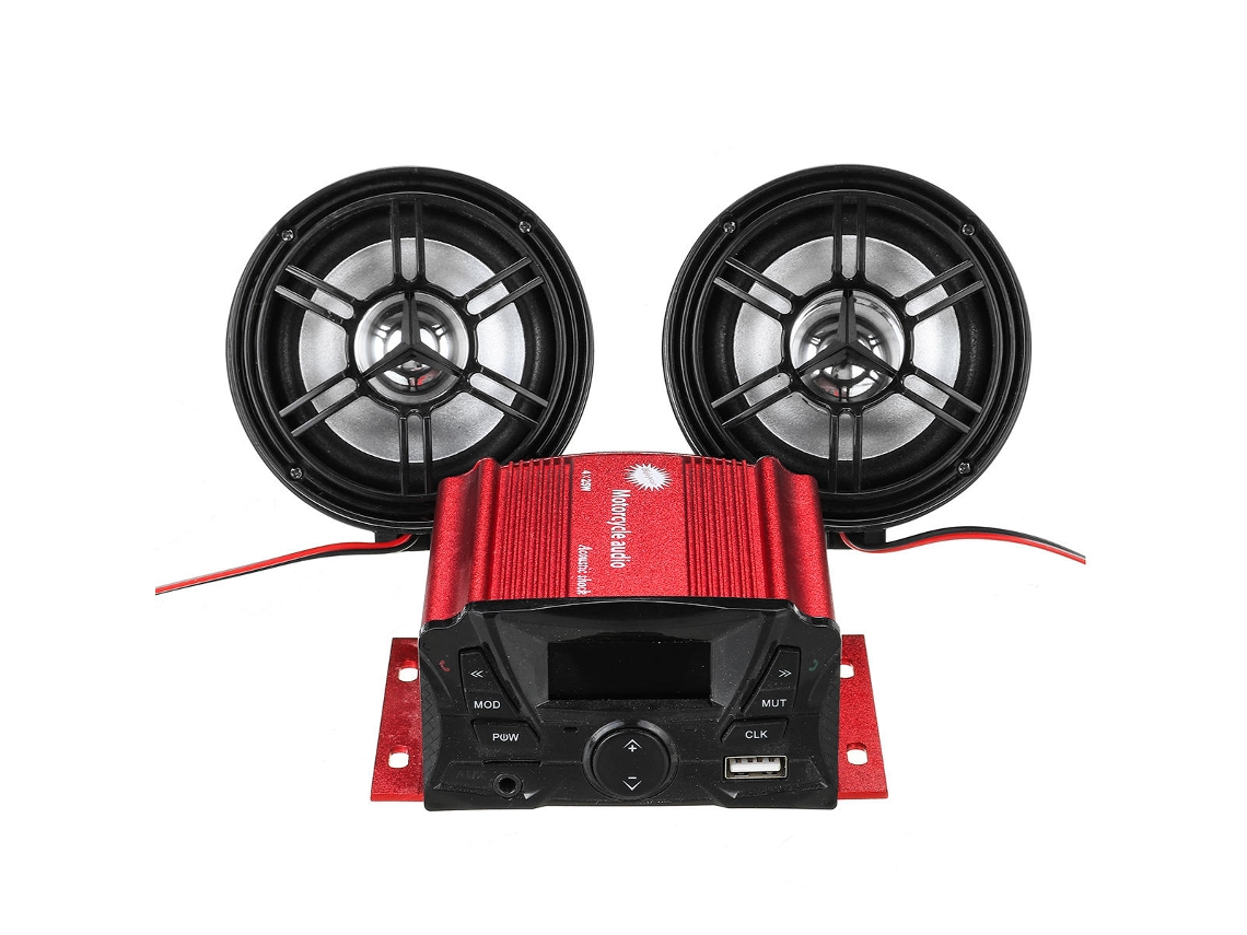 Coluna De Áudio Para Moto Bluetooth 12v, Sistema De Som, Alarme, Leitor De Mp3, Rádio Fm