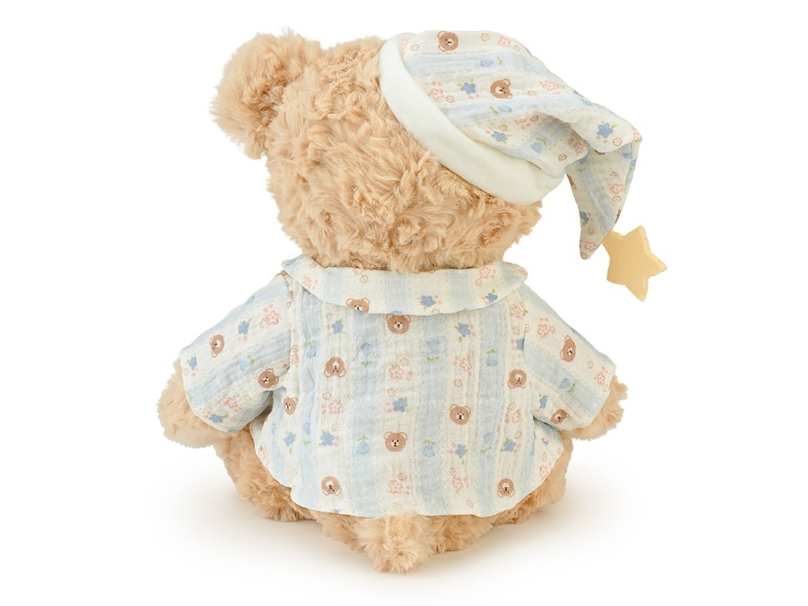 Ursinho de Pelúcia Sentado, Cor Marrom Claro Modelo Mia Teddy em Pijama CHABERLU