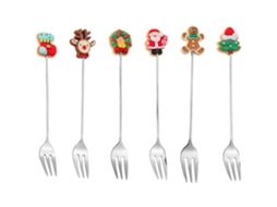 Colheres de Natal 6 Peças com Pingente para Decoração RNEMITERY