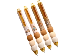 Canetas Em Gel Retráteis, Com Desenhos De Animais, Pressão Neutra,