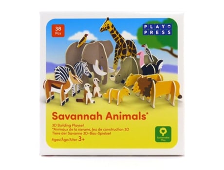 Set Jogo de Construção 3D Animais Da Savana