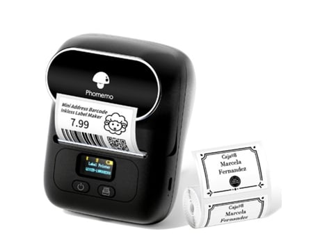 Impressora de etiquetas portátil, sem fio e ecológica Phomemo compatível com iOS e Android