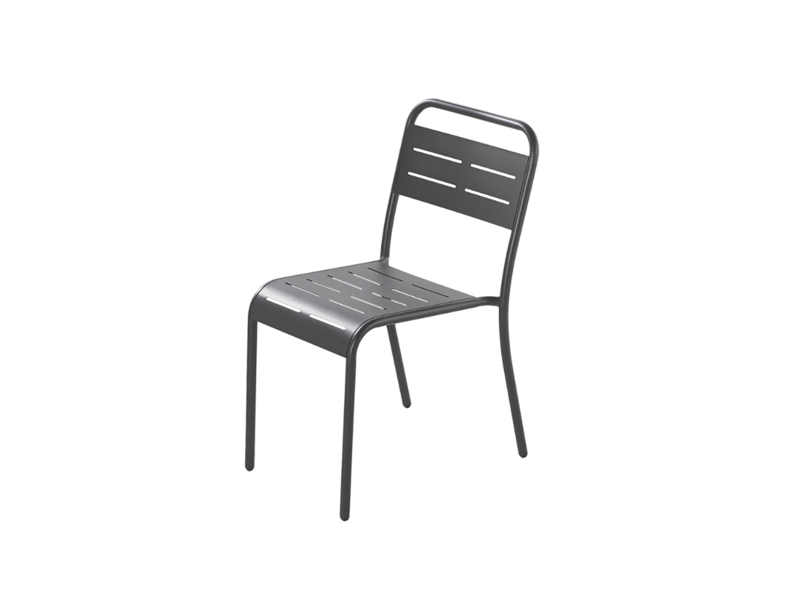 Conjunto de 6 Cadeiras de Aço Cinzentas Escuras Bergame CONCEPT U
