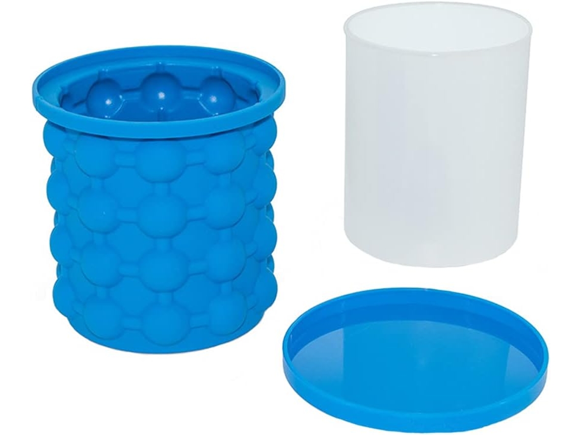 (azul) Forma De Gelo, Forma De Gelo Com Tampa, Balde Para Gelo, Economiza Espaço, Para Gelatina, Leite, Suco, Coquetéis, Uísque