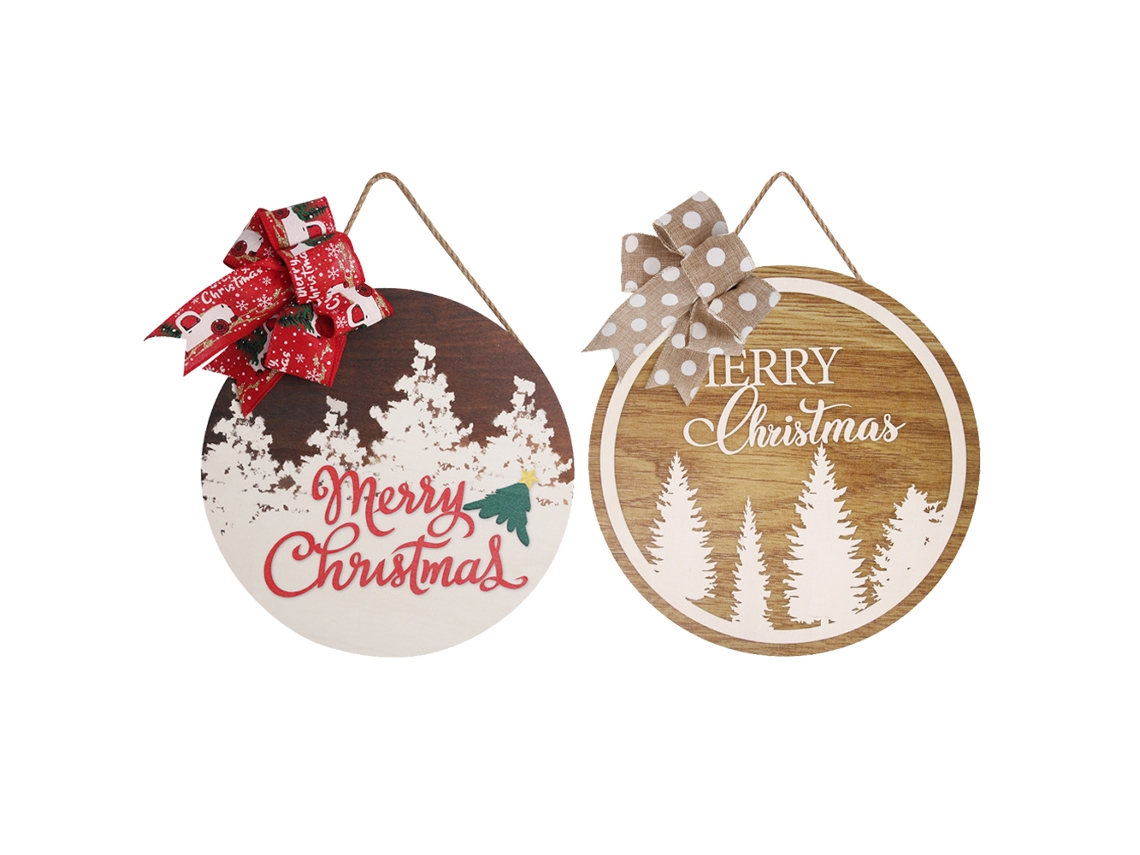 Sinal de Porta Da Frente de Madeira de Natal para O Feriado de Natal Ano Novo Decoração para Pendurar na Porta Da Frente Da Casa 5 RNEMITERY