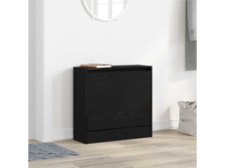 Vidaxl Armário De Sapatos Com Porta Carvalho Preto 60 X 21 X 57 Cm