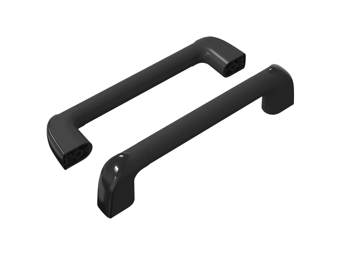 Cabo Liso 2 Pcs Preto 380 X 34 X 85 Mm Alumínio e Pp VIDAXL