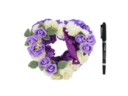 Baok-guirnalda Artificial Em Forma De Coração Com Flores Falsas Para Decoração De Casamento, Aniversário E Festa - Roxa