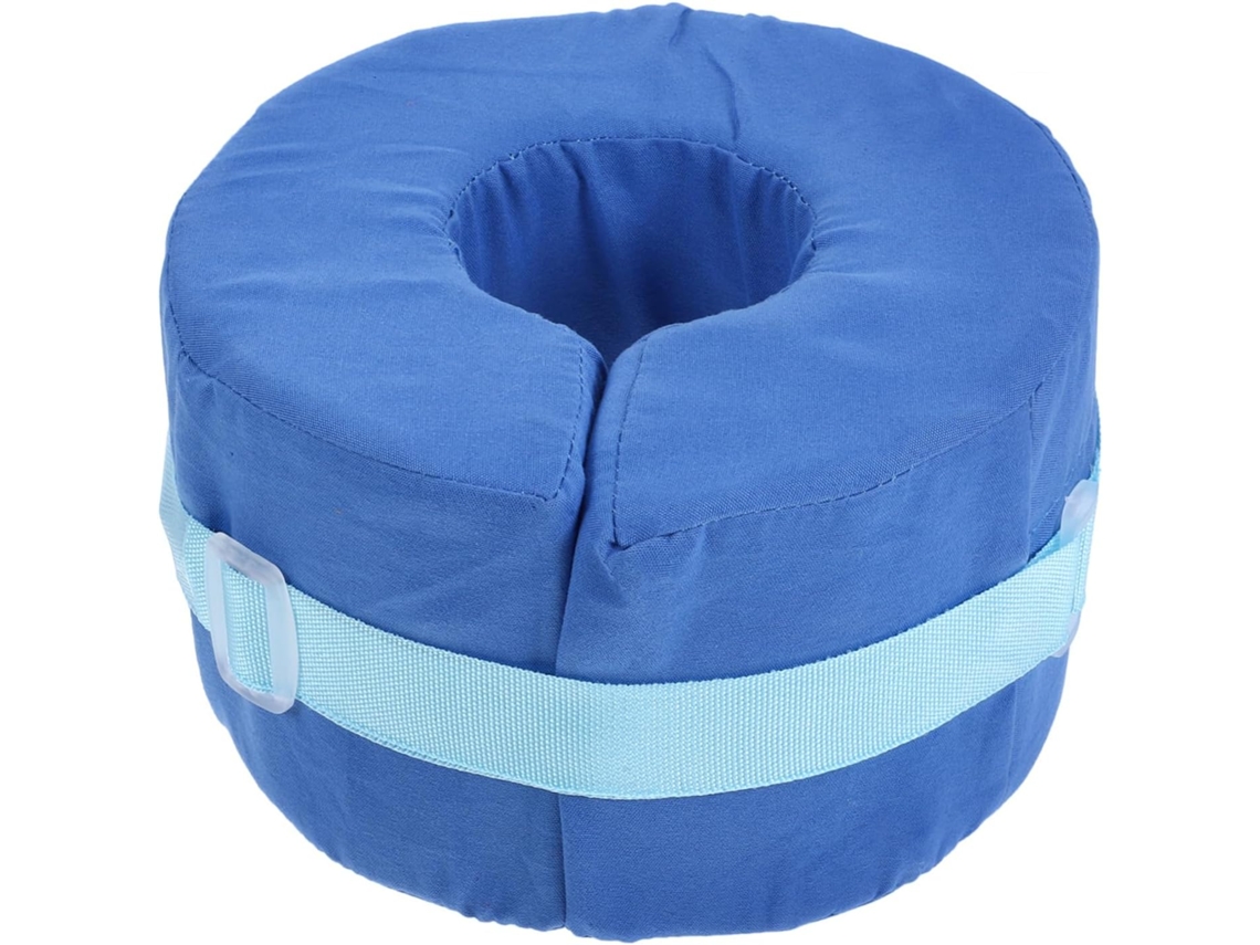 Almofada Circular Azul De Espuma Para Os Pés E Calcanhares Com Função Alívio Prevenção Pressão, Adequada Para Descanso E
