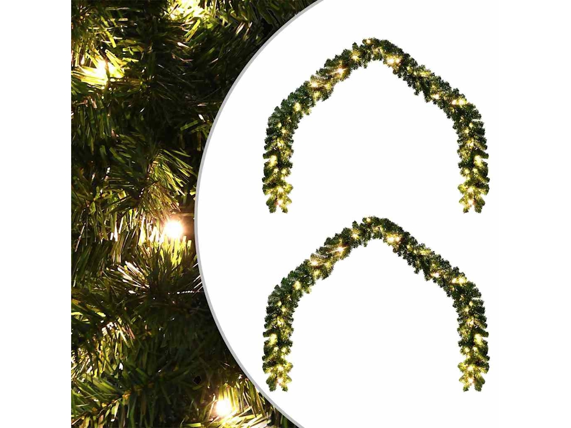 Conjunto 2 Guirlanda De Natal Vidaxl Verde Plástico (20 M)