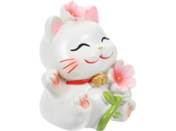 Linda Estatueta Resina Design Cerejeira Enfeite Decorativo Escritório Carro Gato Flor Tema Casa GOKOCO