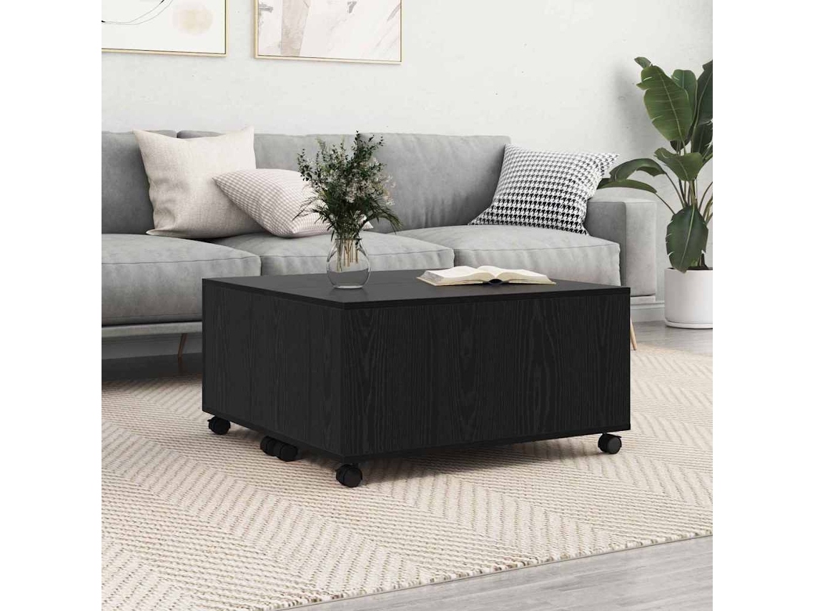 Vidaxl Mesa De Centro Carvalho Preto 75 X 75 X 38 Cm