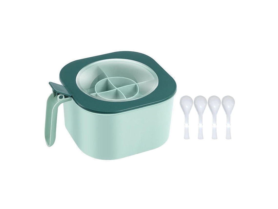 Organizador De Condimentos De Pp Com 4 Compartimentos Caja Multifuncional Para Especias De Cozinha Verde