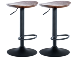 Conjunto de 2 bancos de bar Skelde noz CLP
