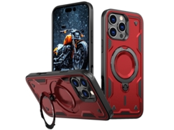 Capa Armor Híbrida Pc Tpu Para Iphone 16 Pro Max - Suporte De Anel Magsafe